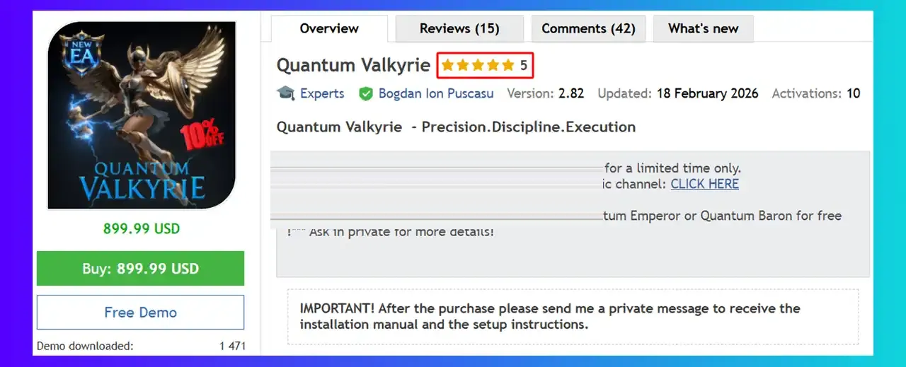 Quantum Valkyrie EA MT5 (Latest version) – GroupBuy